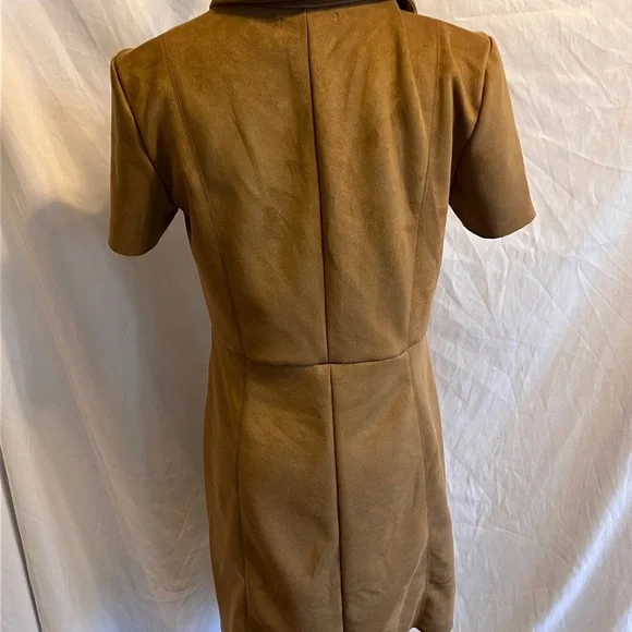 Zara Faux Suede camel mini dress dress - size S - Picture 9 of 10